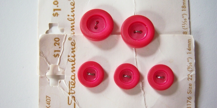 Hot Pink 9/16" Button Card