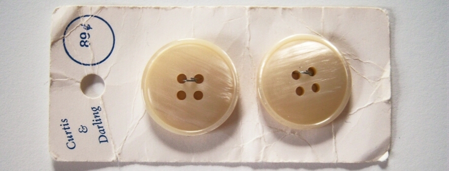 Pearlized Beige 1" Two Button Card