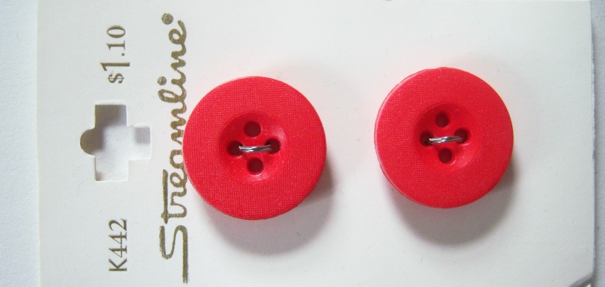 K442 Matte Red 13/16" Button Card