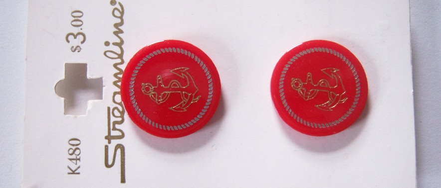 Red Anchor 13/16" Button Card