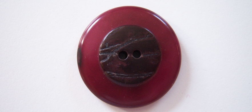 Bordeaux/Marbled Center 1 1/4" 2 Hole Button