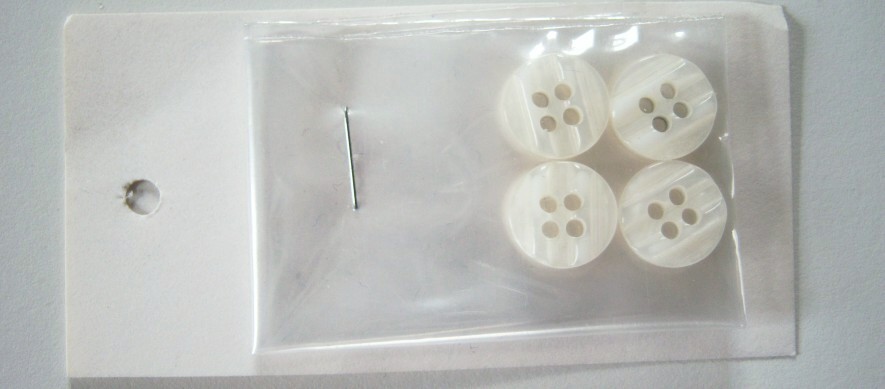 Ivory Ridged 1/2" 4 Hole Button