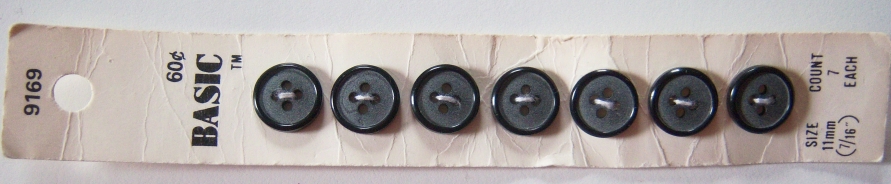 Basic 7/16" Black Seven Button Card