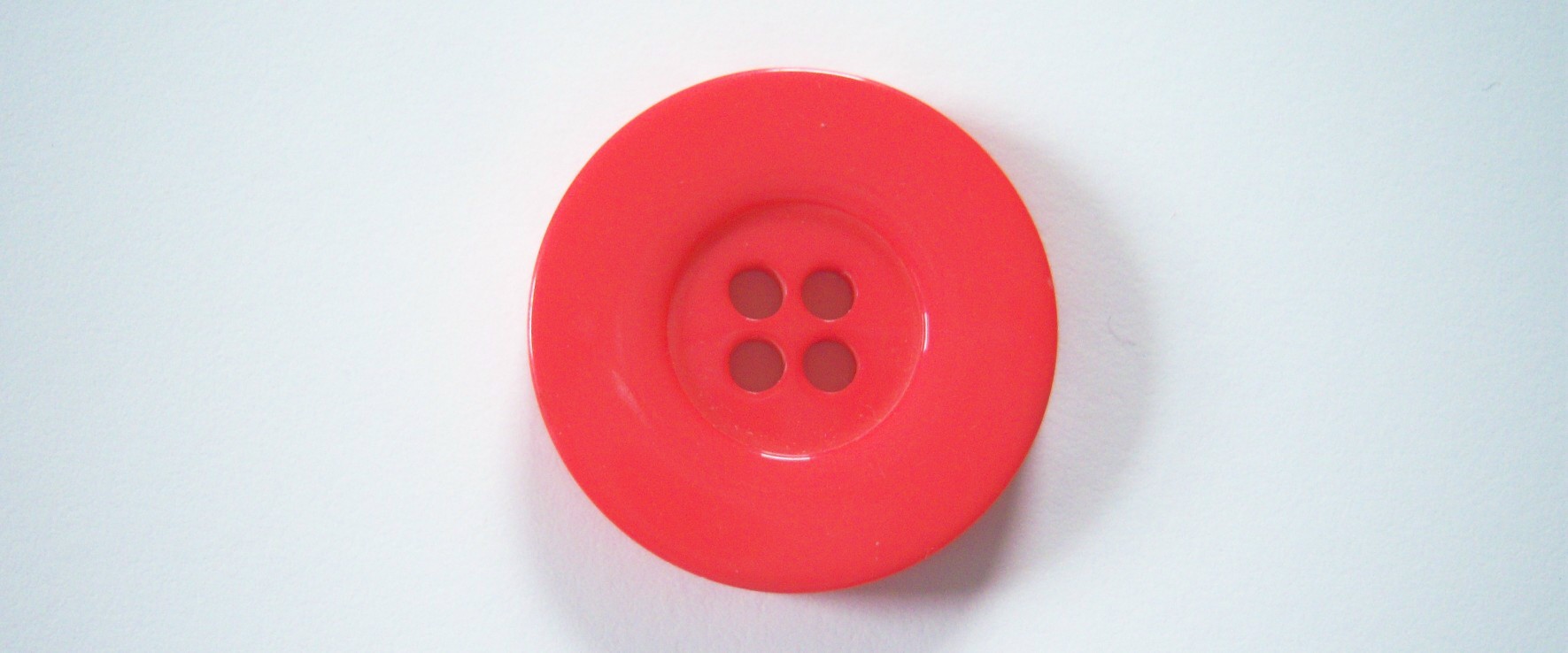 Bright Coral 1 1/4" Plastic Button - oebnpr1