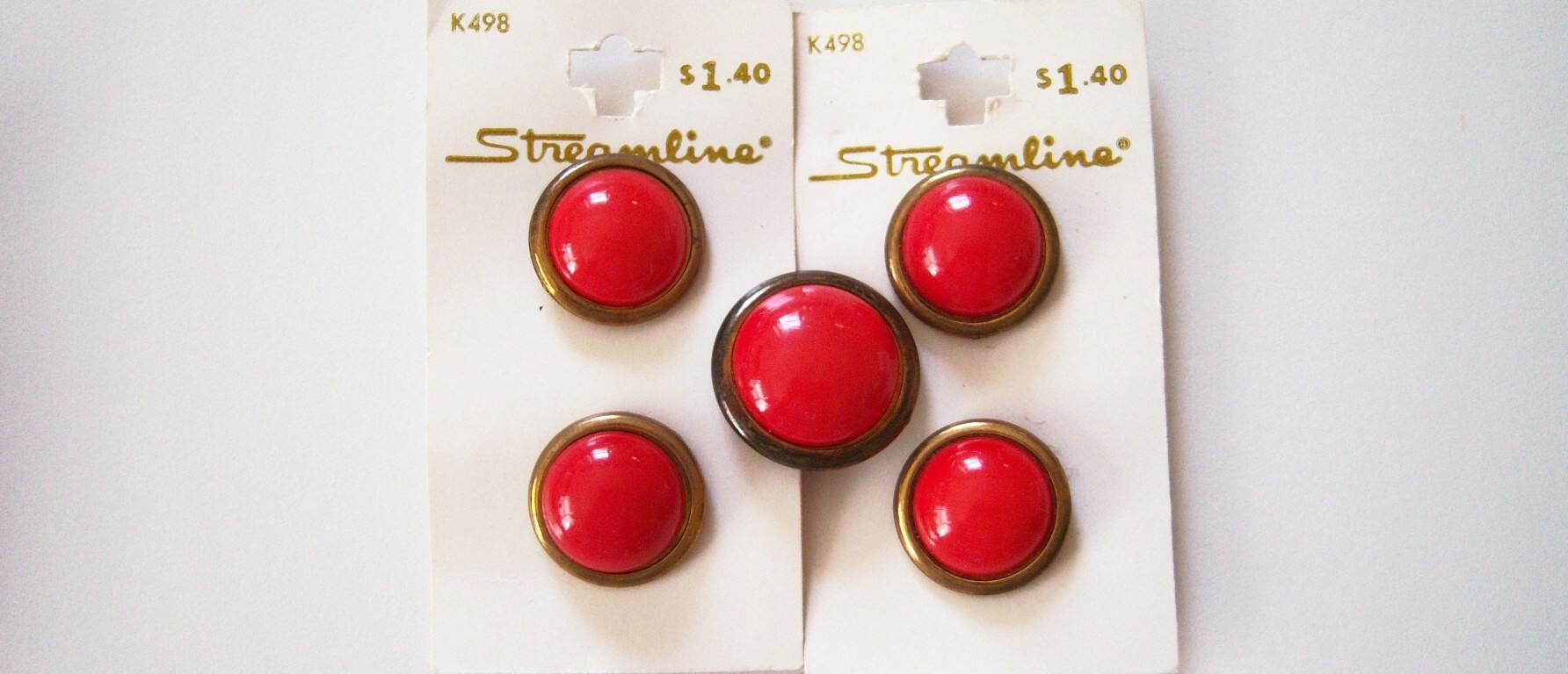 Streamline K498 Scarlet Red/Brass Button Set - oebnpr1
