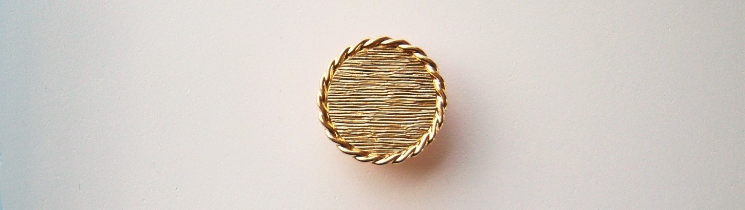 Gold Ridged Rope Edge 3/4" Shank Button