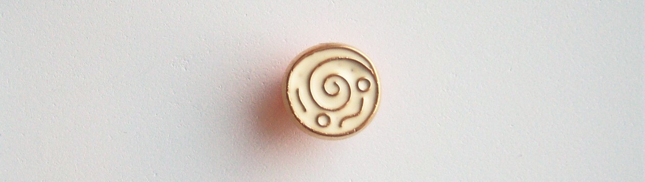 Ivory/Gold 9/16" Poly Shank Button