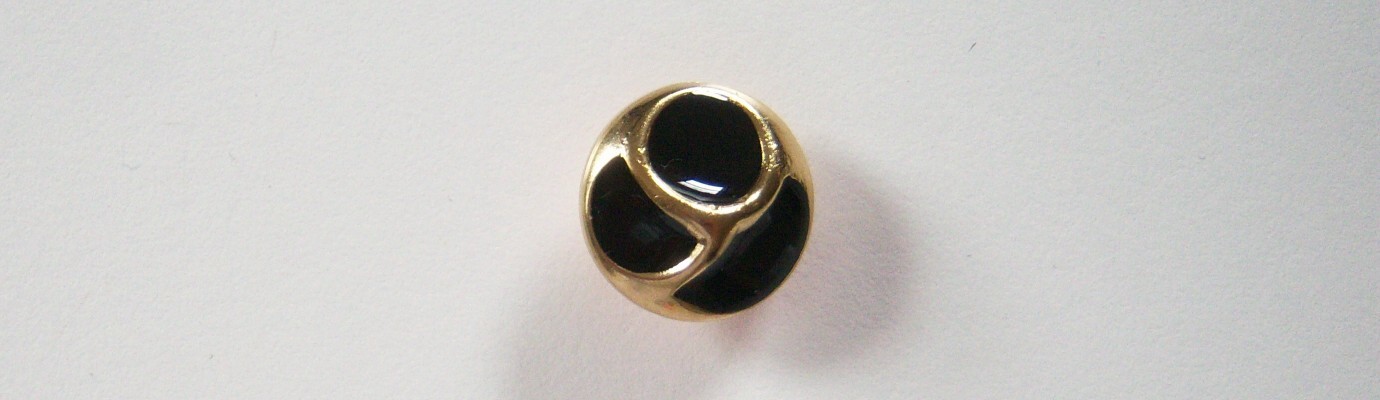 Black/Gold 11/16" Poly Button