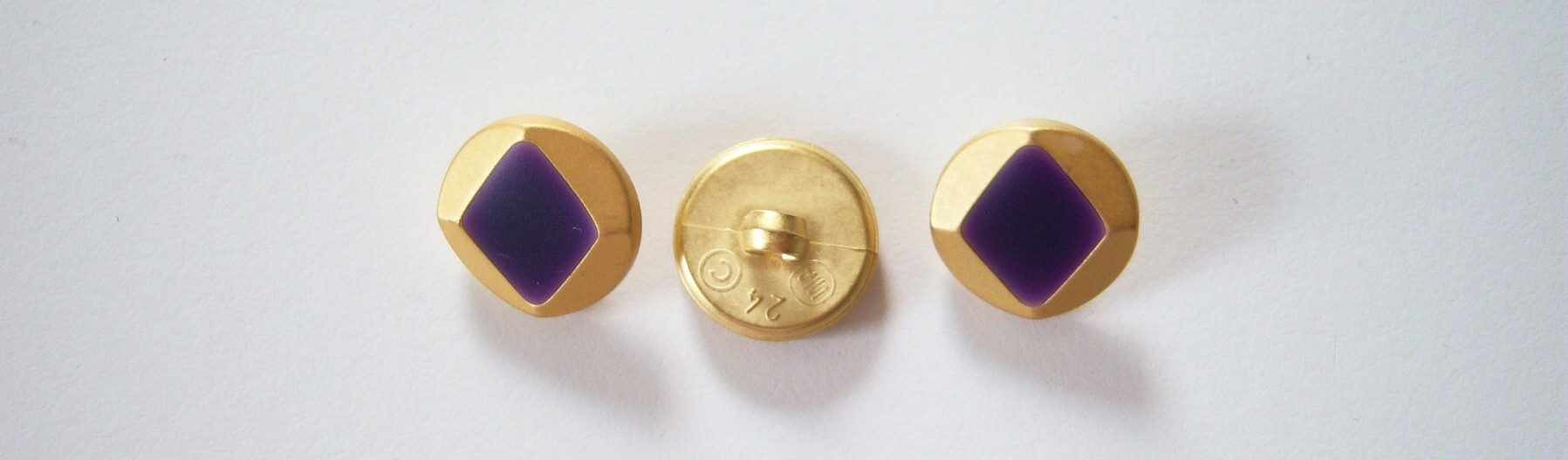 Matte Gold/Purple Diamond 5/8" Shank Poly Button