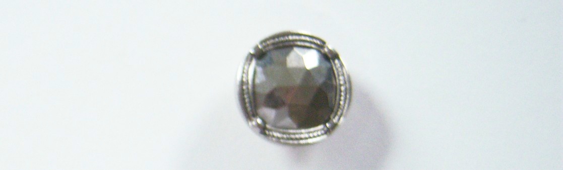 Silver Facets 13/16" Shank Poly Button