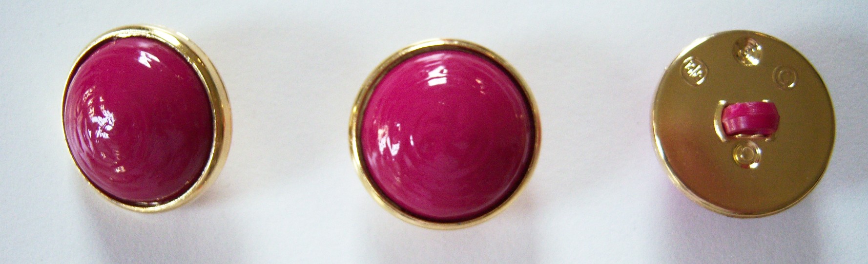 Rasberry/Gold 1" Shank Button