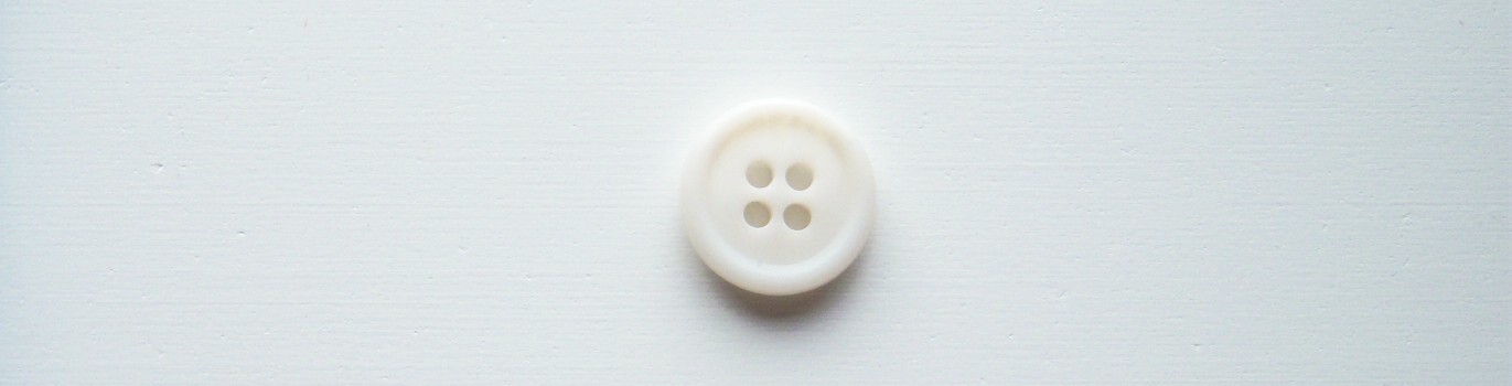 Matte White 9/16" Poly 4 Hole Button