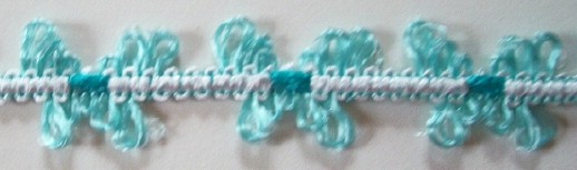 Aqua/White 3/4" Butterfly Braid