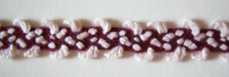 Wine/Ivory 3/8" Braid