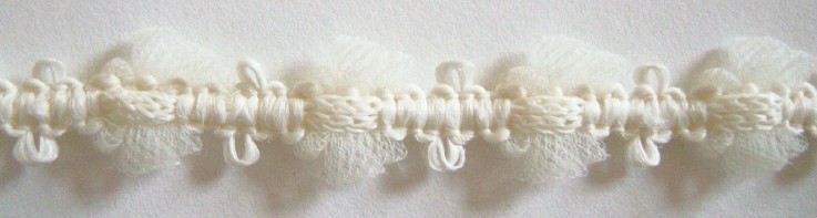Ivory 1/2" Tulle Pouf Braid