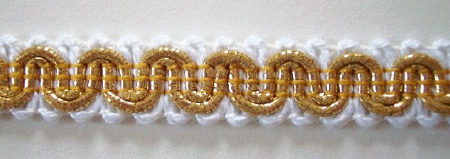 White/Gold 1/2" Gimp Braid