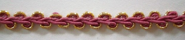 Dusty Rose/Gold 1/4" Gimp Braid