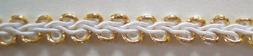 White/Gold 1/4" Gimp Braid