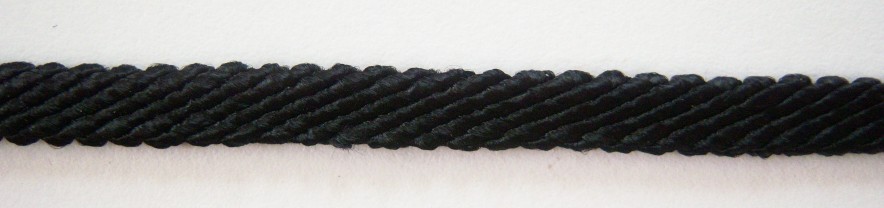 Black 1/4" Ridged Braid