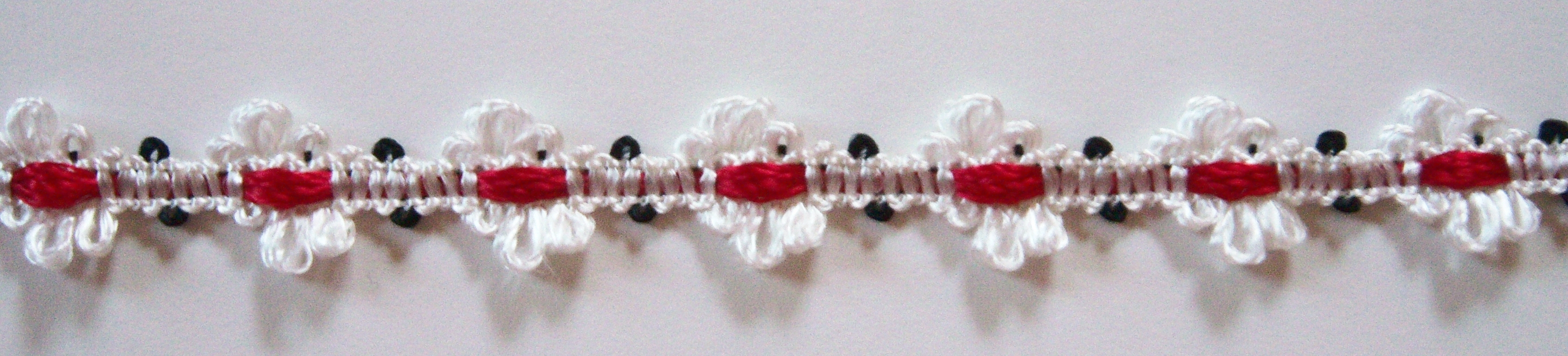 White/Ruby/Black 9/16" Braid