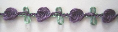 Victorian Purple/Mint 5/16" Rosebraid