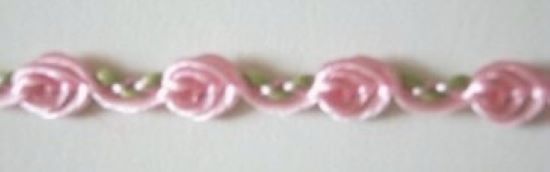Pink/Moss 1/4" Rosebraid