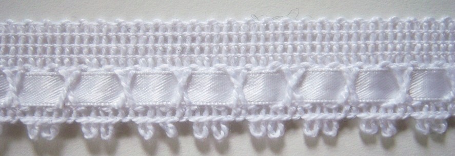 White 7/8" Satin Cluny Lace