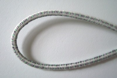 White/Black/Mint Cord Elastic