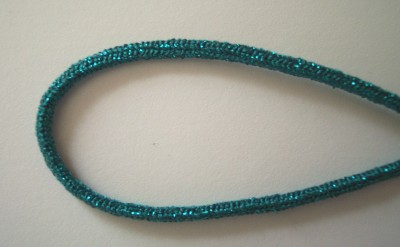 Metallic Teal Round Cord Elastic