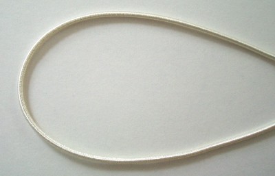 Shiny Ivory 3/32 Inch Cord Elastic