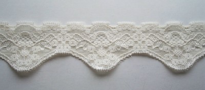 Ivory Scallop 1 1/2" Stretch Lace