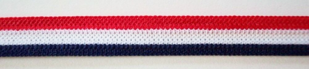 Red/White/Navy Stripe 1/2" Elastic