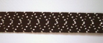 Black/Silver Metallic 1/2 Inch Elastic