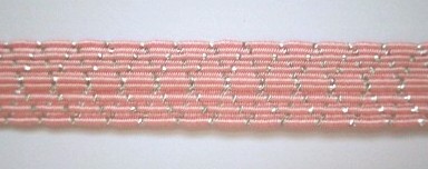 Pink/Silver Metallic 1/2 Inch Elastic