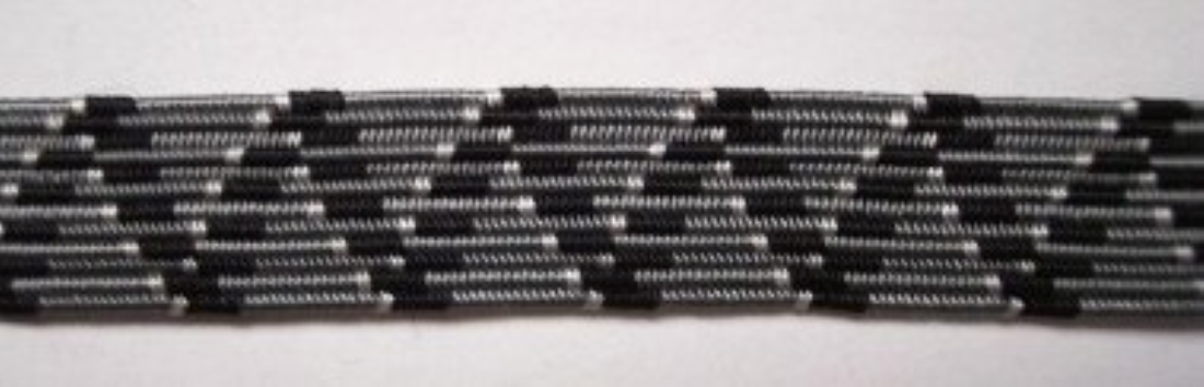 Grey/Black Zig Zag 1/2 Inch Elastic