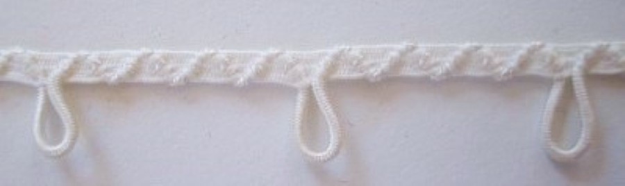 Ivory 3/8 Inch Button Loop Elastic