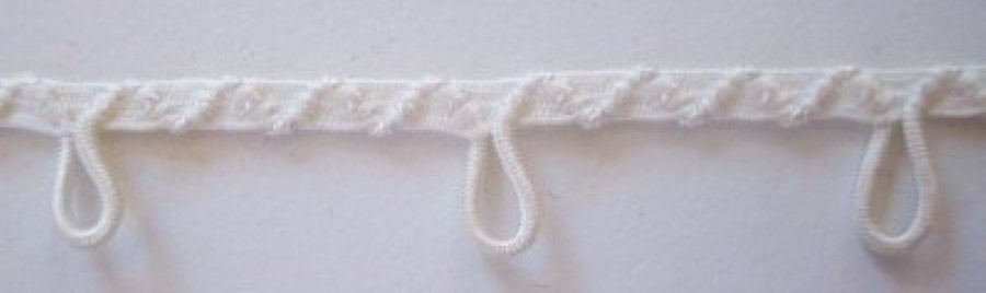 Ivory 3/8" Button Loop Elastic