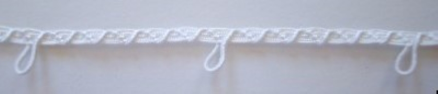 White 3/8" Button Loop Elastic