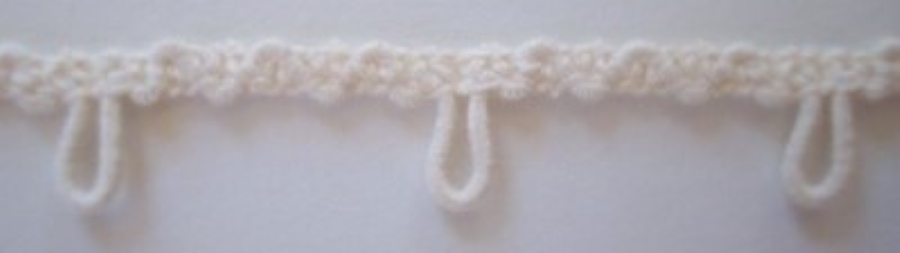 Ivory 3/8" Button Loop Elastic