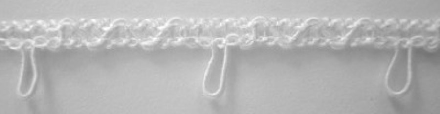 White 3/8" Button Loop Elastic