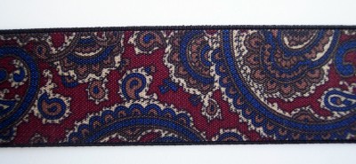 Wine Paisley 1 3/8 Inch Belt Elastic