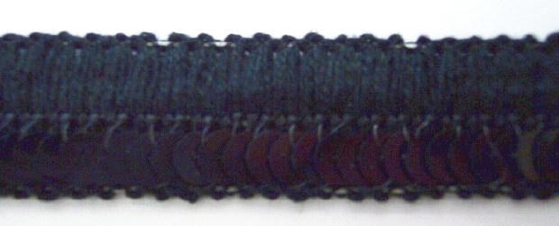 Black Stretch Sequin 3/4" Fold Over