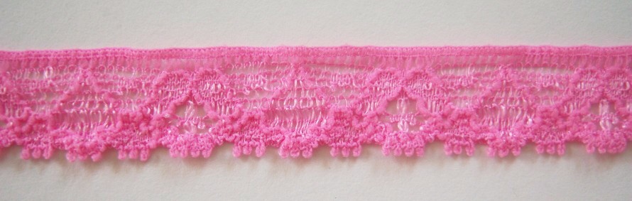 Carnation Pink 5/8" Stretch Lace
