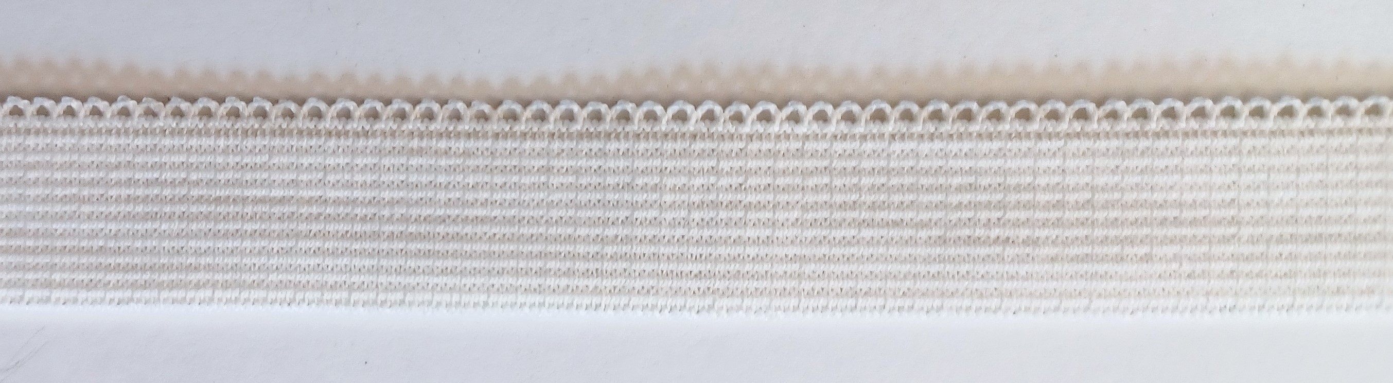 Ivory Picot 7/8 Inch Sponge Back Elastic