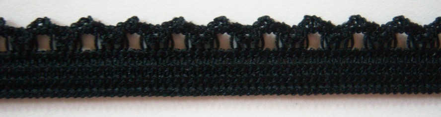 Black 7/16 Inch Picot Elastic