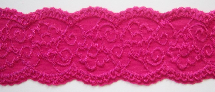 Fuchsia 2 1/2" Stretch Lace
