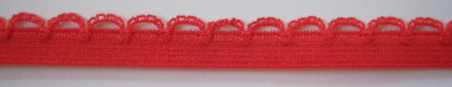 Tomato Red 3/8 Inch Picot Elastic