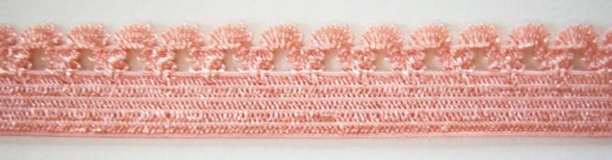 Peach 1/2" Picot Elastic