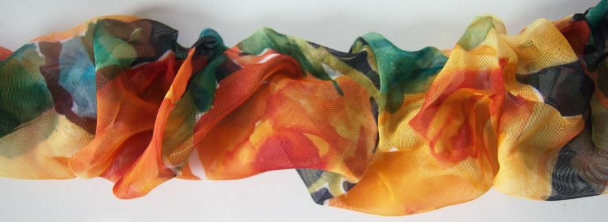 Print Chiffon Scrunchie 2 Inch Elastic