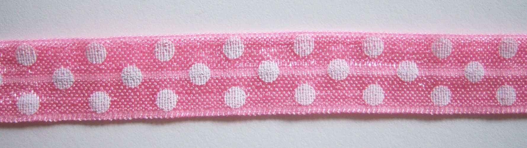 Pink/White Dot Fold Over Elastic